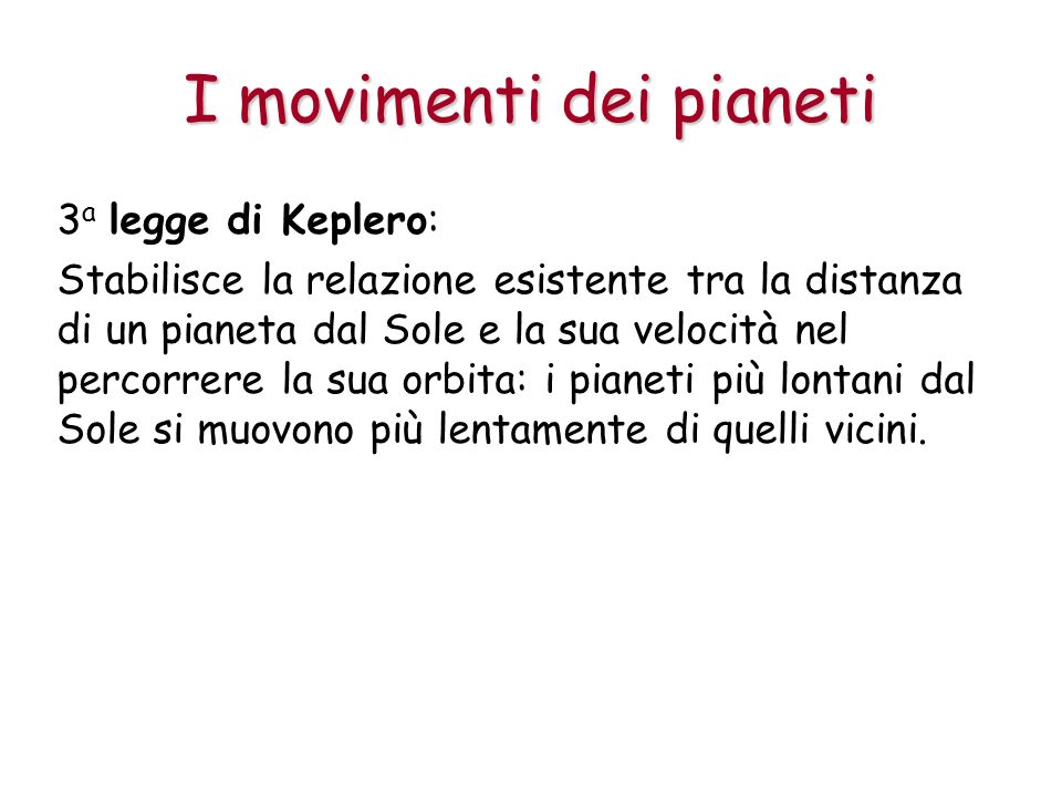 I movimenti dei pianeti