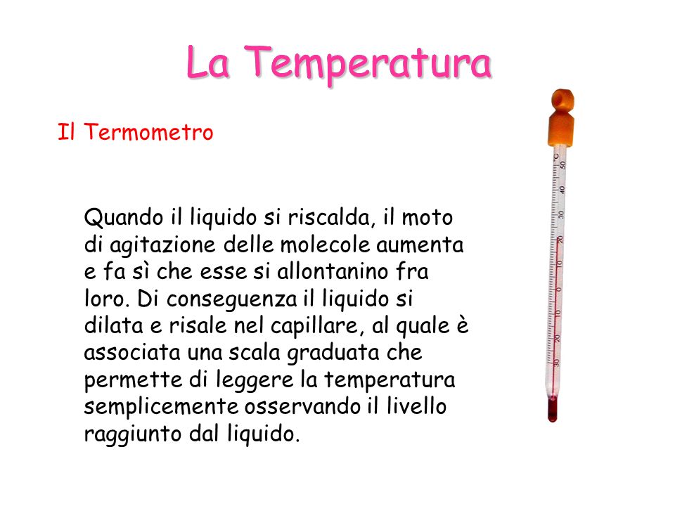 La Temperatura La Temperatura Il Termometro