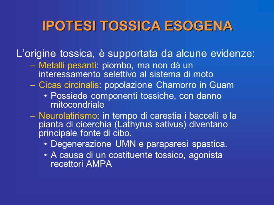 IPOTESI TOSSICA ESOGENA