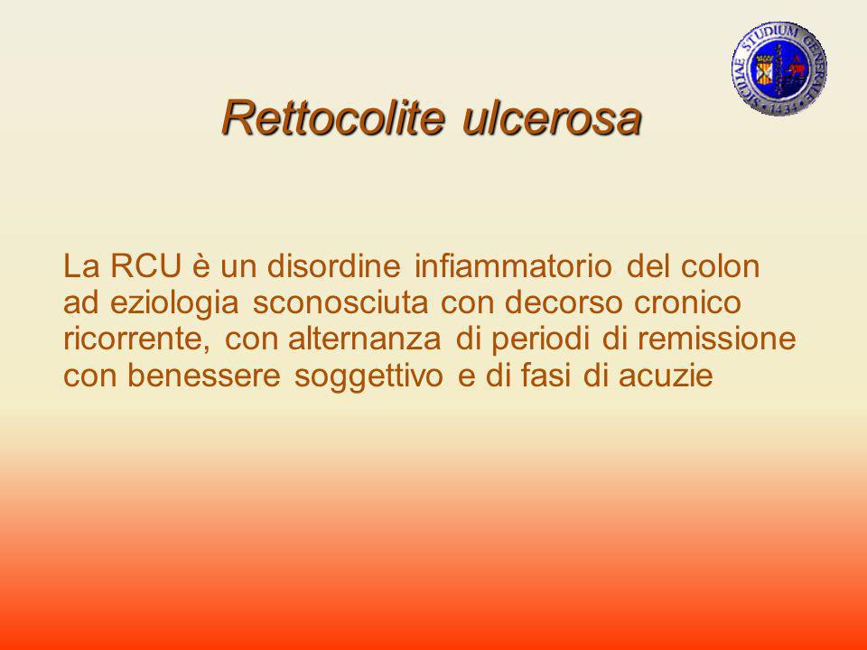 Rettocolite ulcerosa La RCU è un disordine infiammatorio del colon