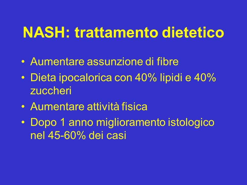 NASH: trattamento dietetico