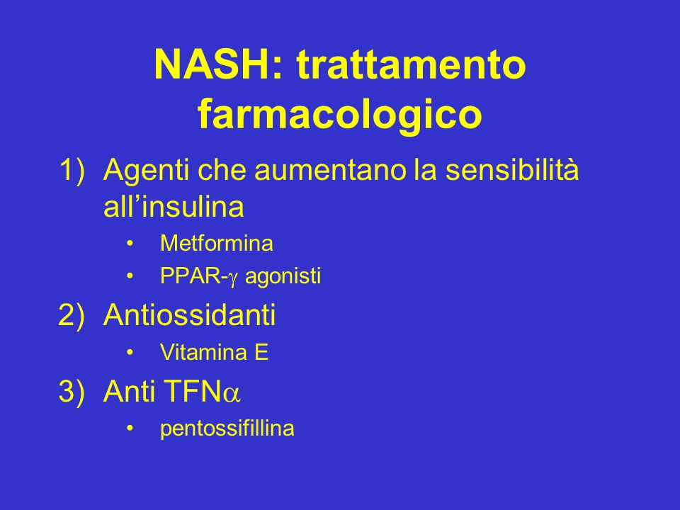 NASH: trattamento farmacologico