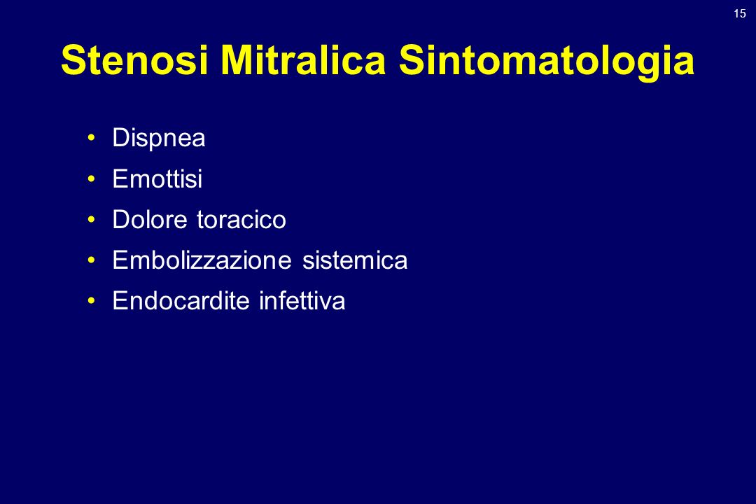 Stenosi Mitralica Sintomatologia