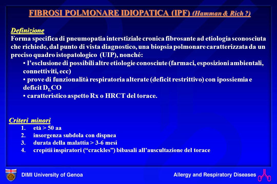 FIBROSI POLMONARE IDIOPATICA (IPF) (Hamman & Rich )
