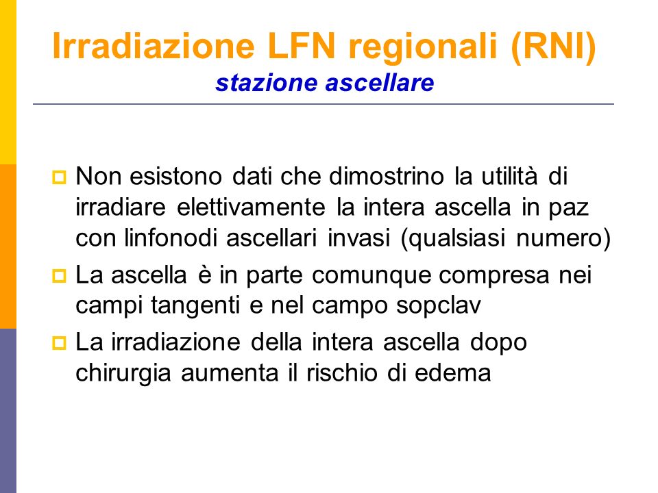 Irradiazione LFN regionali (RNI) stazione ascellare