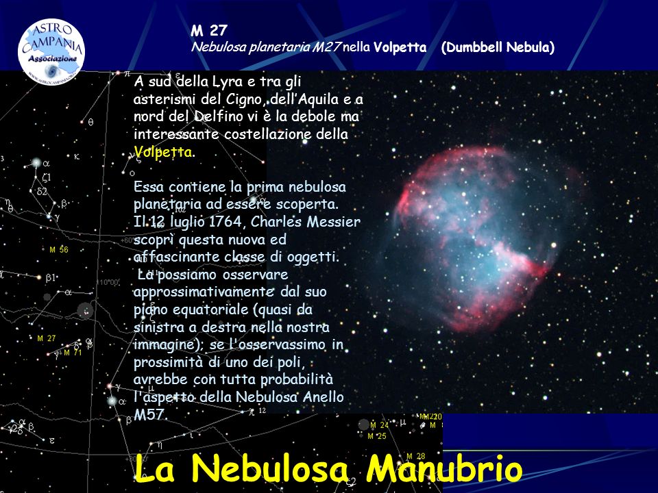 M 27 Nebulosa planetaria M27 nella Volpetta (Dumbbell Nebula)
