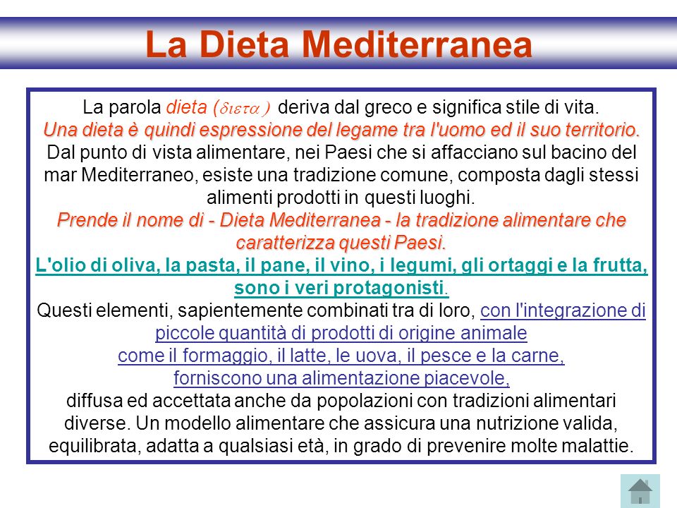 La Dieta Mediterranea La Dieta Mediterranea