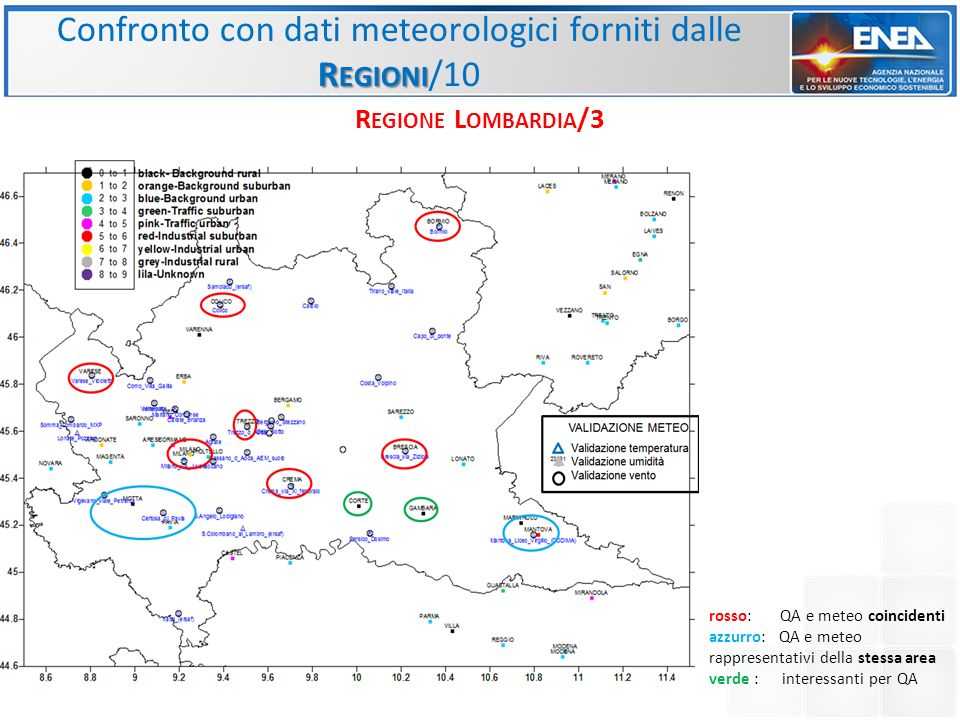 Confronto con dati meteorologici forniti dalle Regioni/10