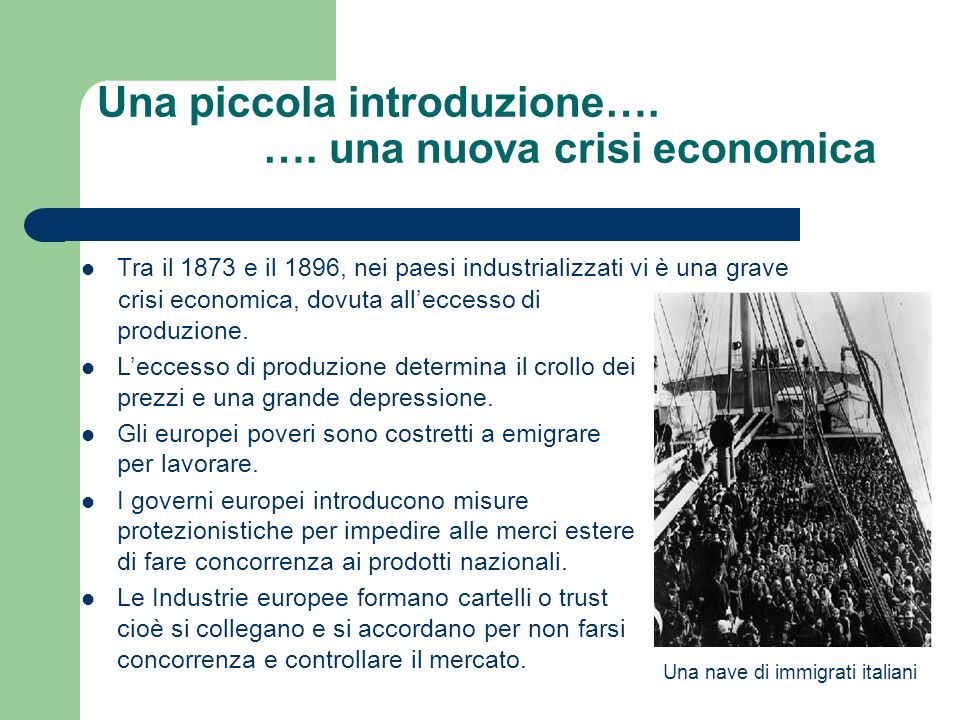 Una piccola introduzione…. …. una nuova crisi economica