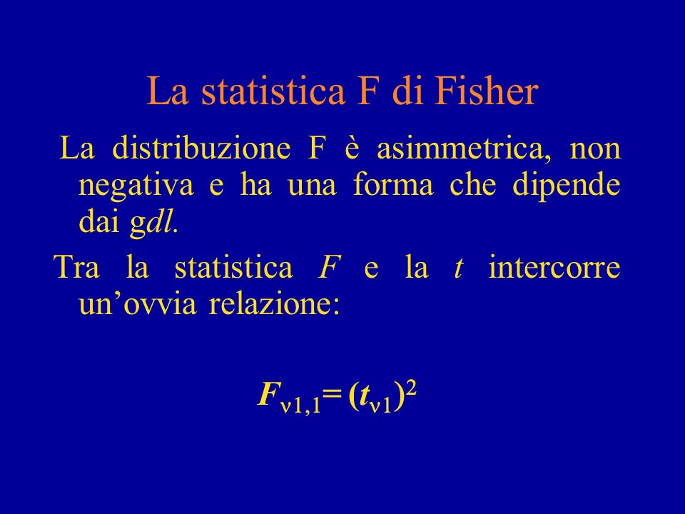 La statistica F di Fisher