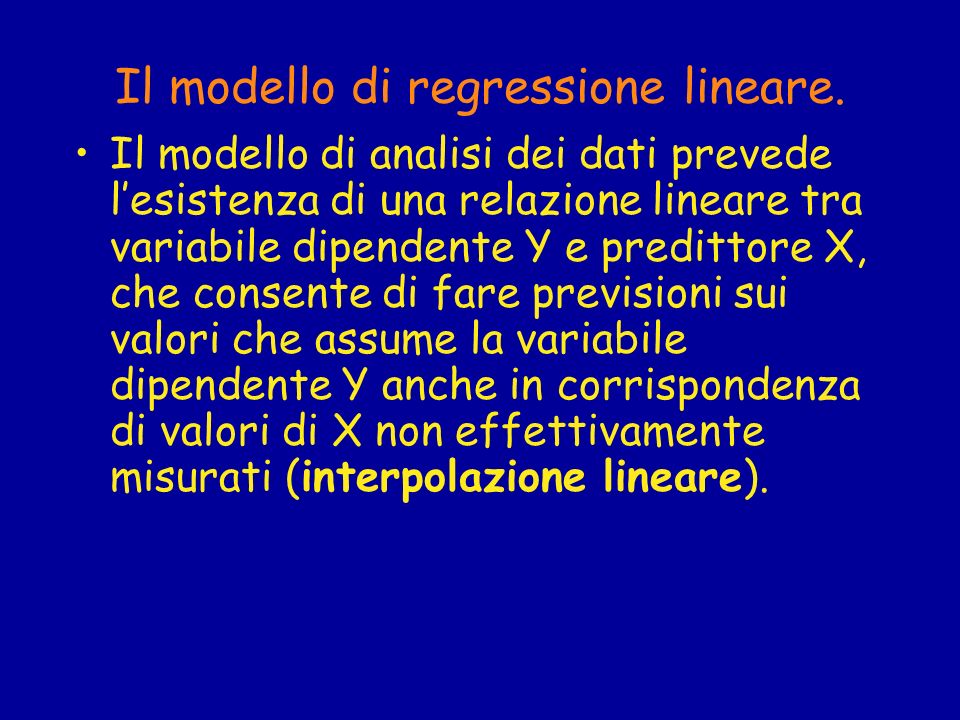 Il modello di regressione lineare.