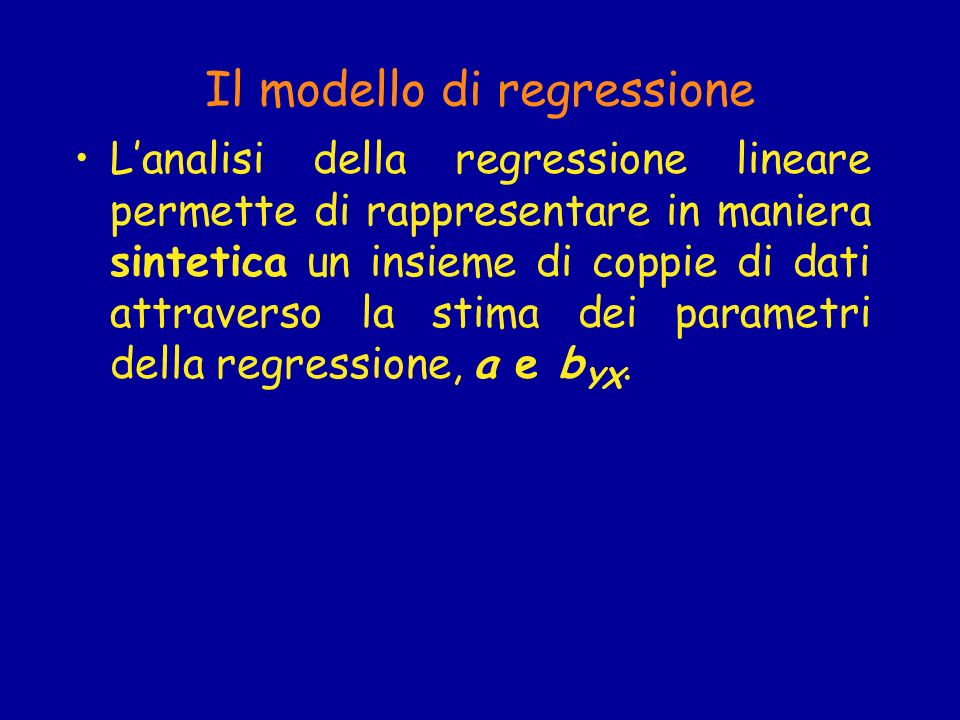 Il modello di regressione