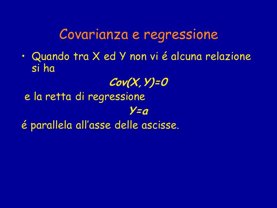 Covarianza e regressione