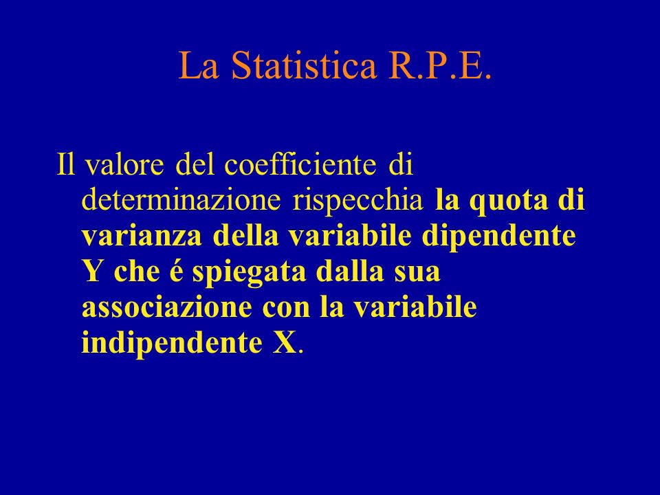 La Statistica R.P.E.