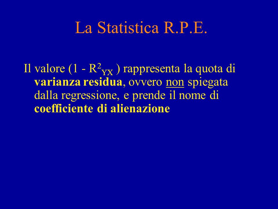 La Statistica R.P.E.