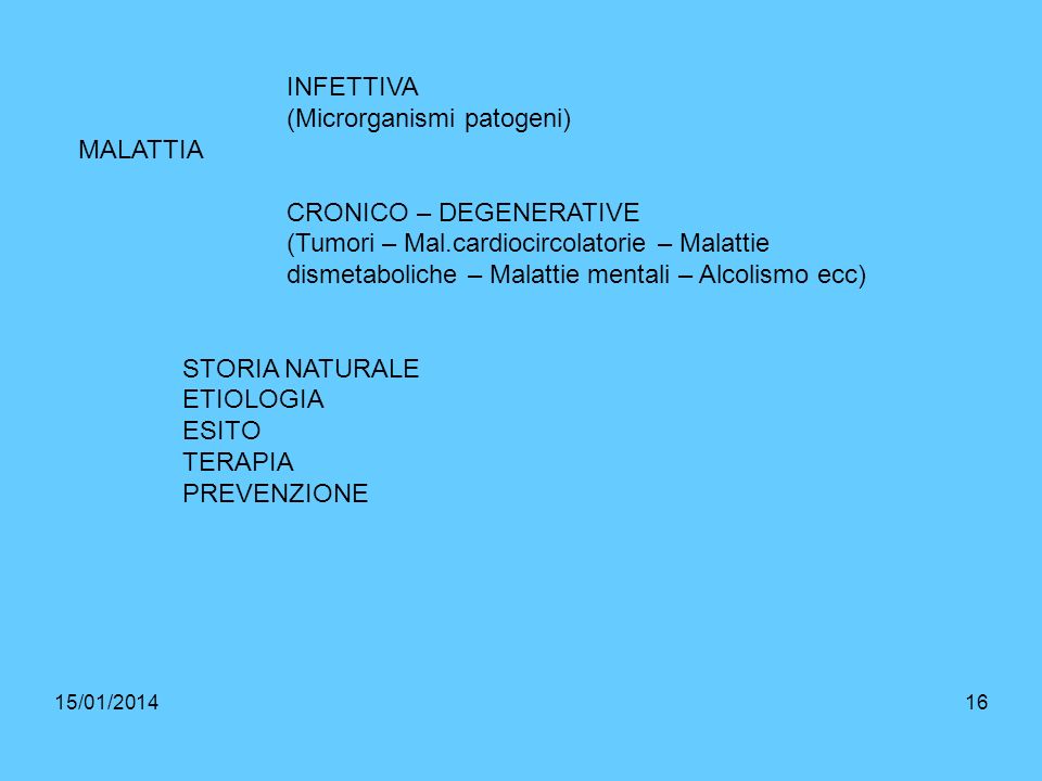 (Microrganismi patogeni) MALATTIA CRONICO – DEGENERATIVE
