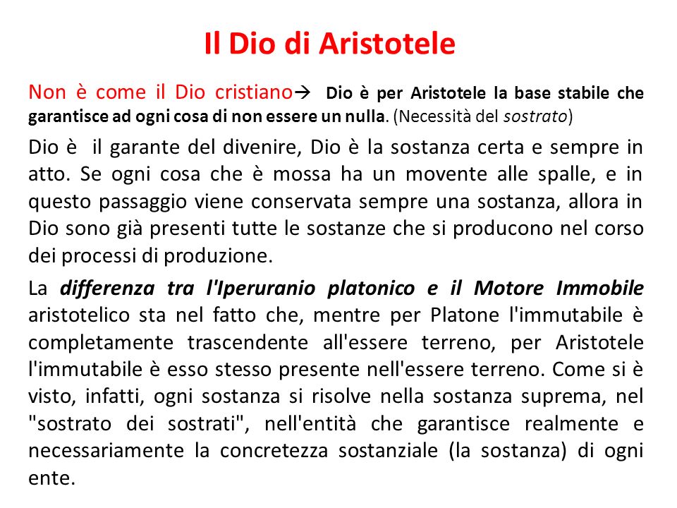 Il Dio di Aristotele