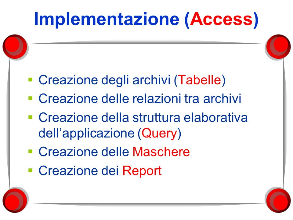 Implementazione (Access)