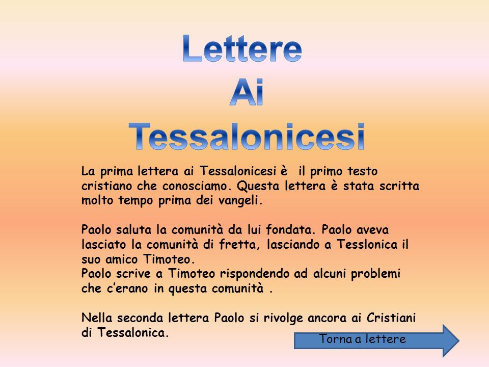 Lettere Ai Tessalonicesi