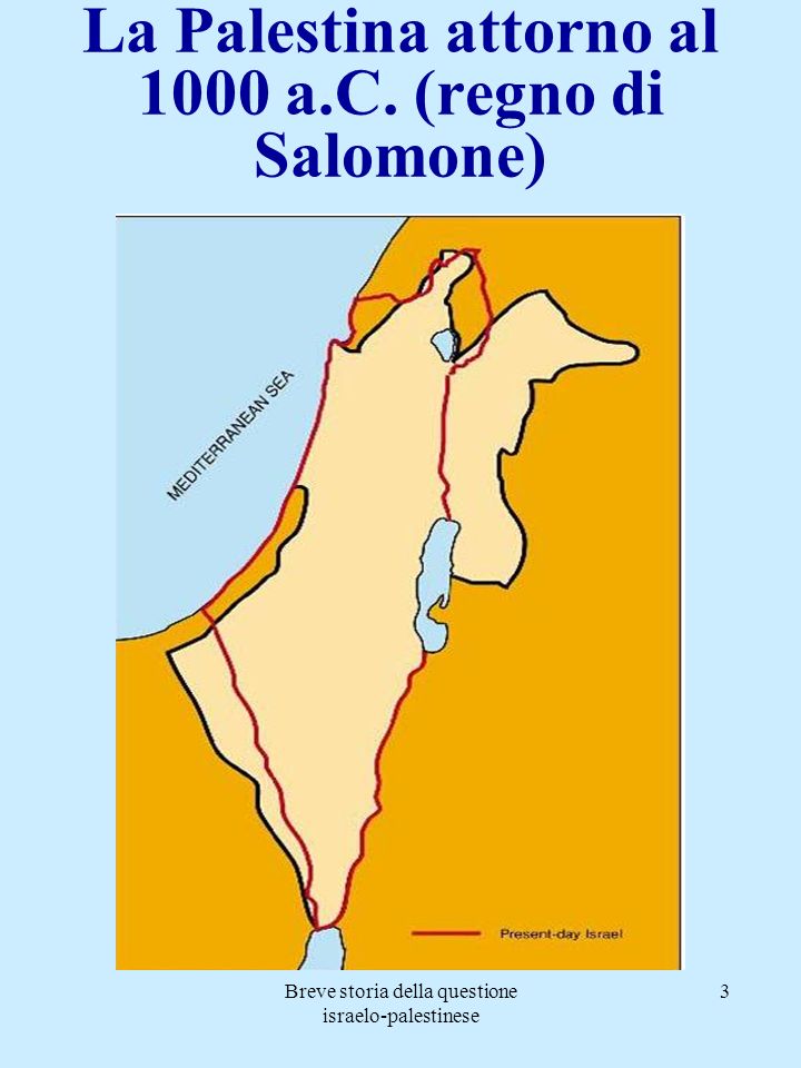 La Palestina attorno al 1000 a.C. (regno di Salomone)