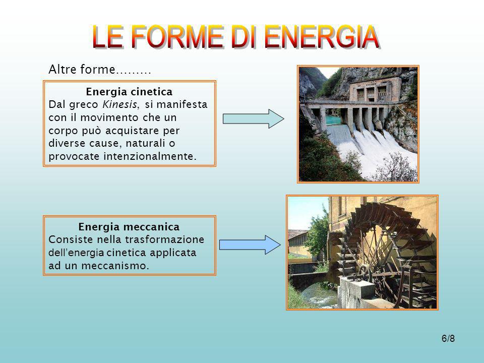 LE FORME DI ENERGIA LE FORME DI ENERGIA LE FORME DI ENERGIA
