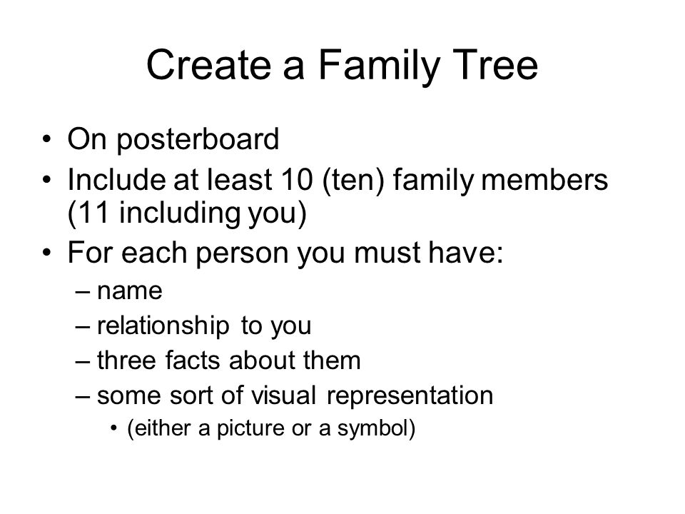 Create a Family Tree On posterboard