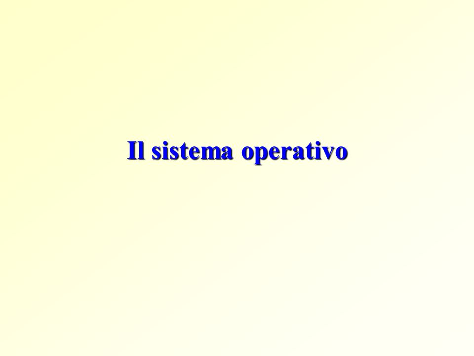 Il sistema operativo