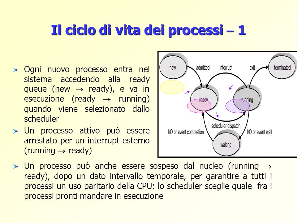 Il ciclo di vita dei processi  1