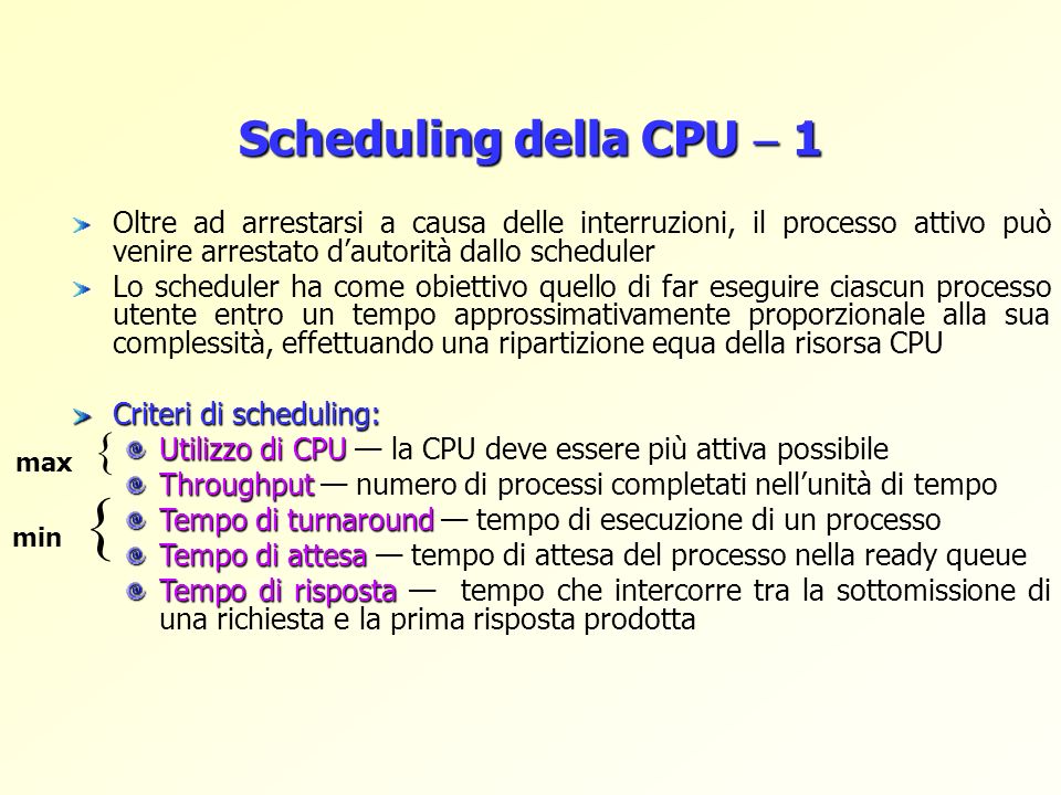 { Scheduling della CPU  1 {