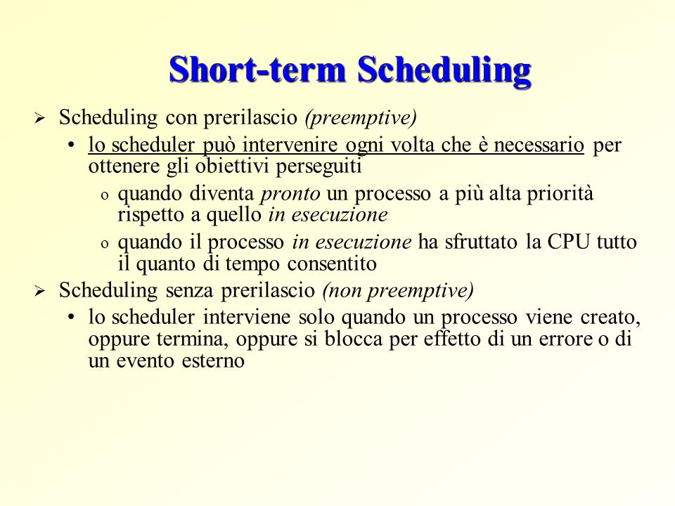 Short-term Scheduling