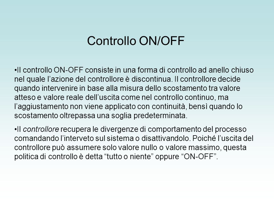 Controllo ON/OFF