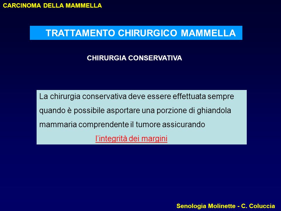 TRATTAMENTO CHIRURGICO MAMMELLA