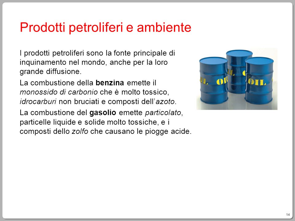 Prodotti petroliferi e ambiente