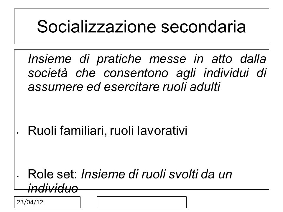 Socializzazione secondaria