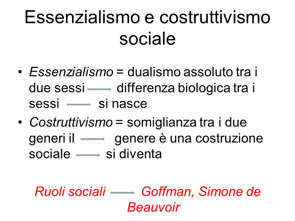 Essenzialismo e costruttivismo sociale