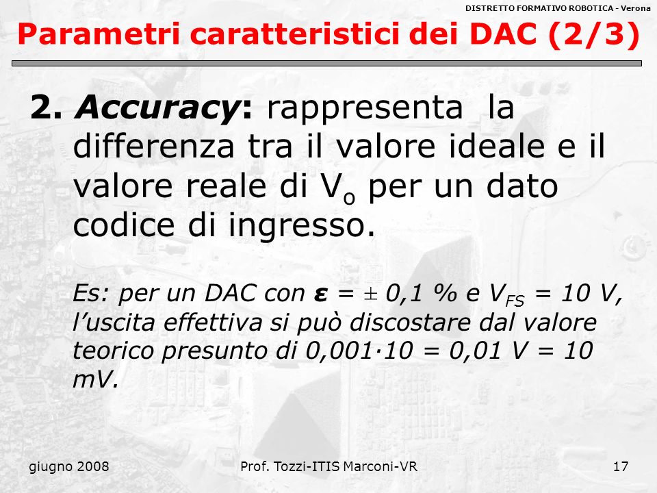 Parametri caratteristici dei DAC (2/3)