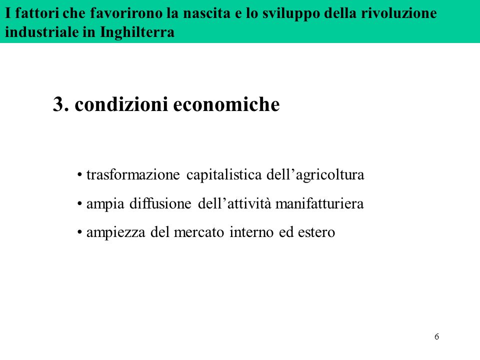 3. condizioni economiche