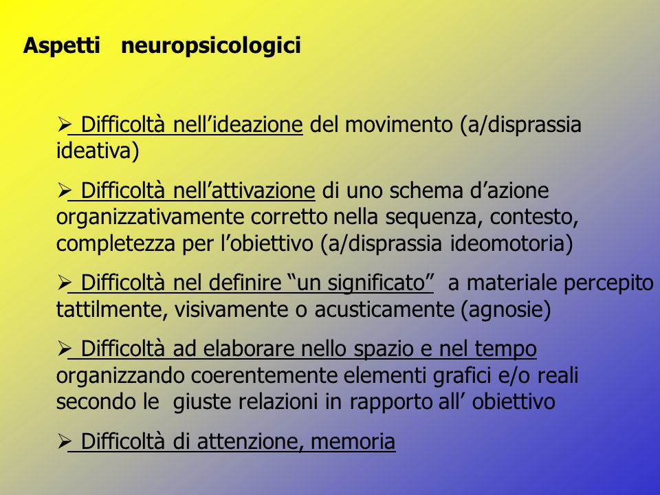 Aspetti neuropsicologici
