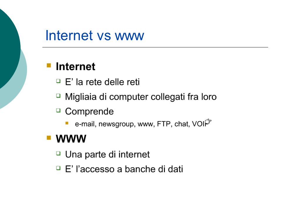 Internet vs www