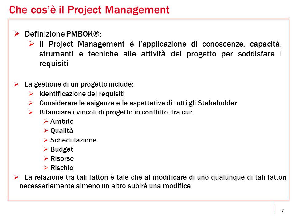 Che cos’è il Project Management