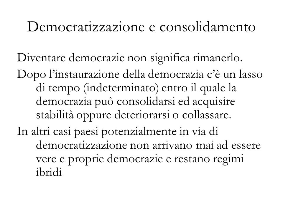 Democratizzazione e consolidamento