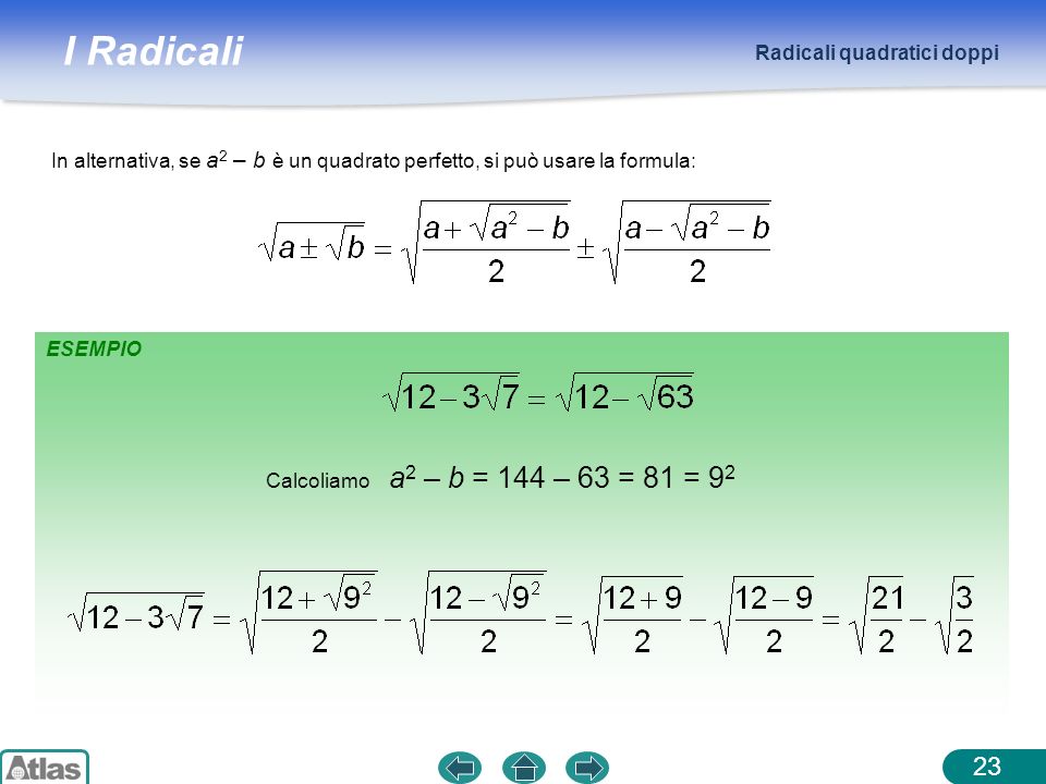 Radicali quadratici doppi