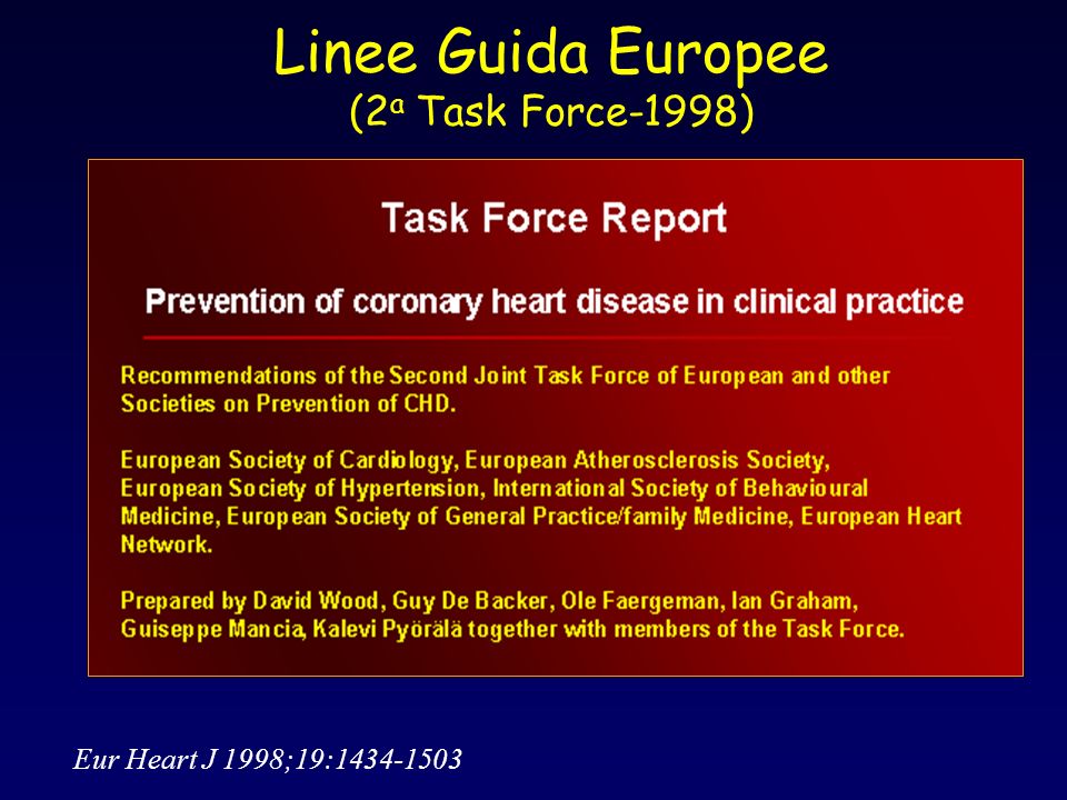 Linee Guida Europee (2a Task Force-1998)