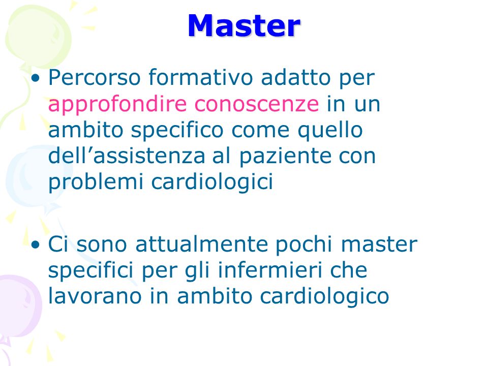 Master Percorso formativo adatto per approfondire conoscenze in un ambito specifico come quello dell’assistenza al paziente con problemi cardiologici.