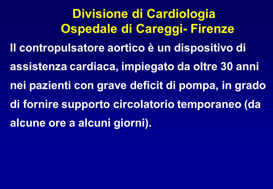 Divisione di Cardiologia Ospedale di Careggi- Firenze