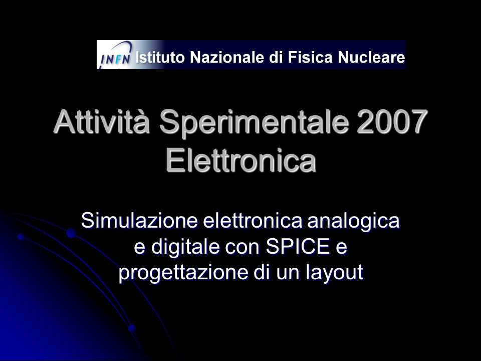 Attività Sperimentale 2007 Elettronica