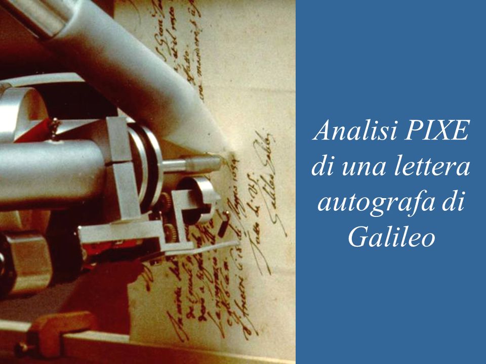 Analisi PIXE di una lettera autografa di Galileo