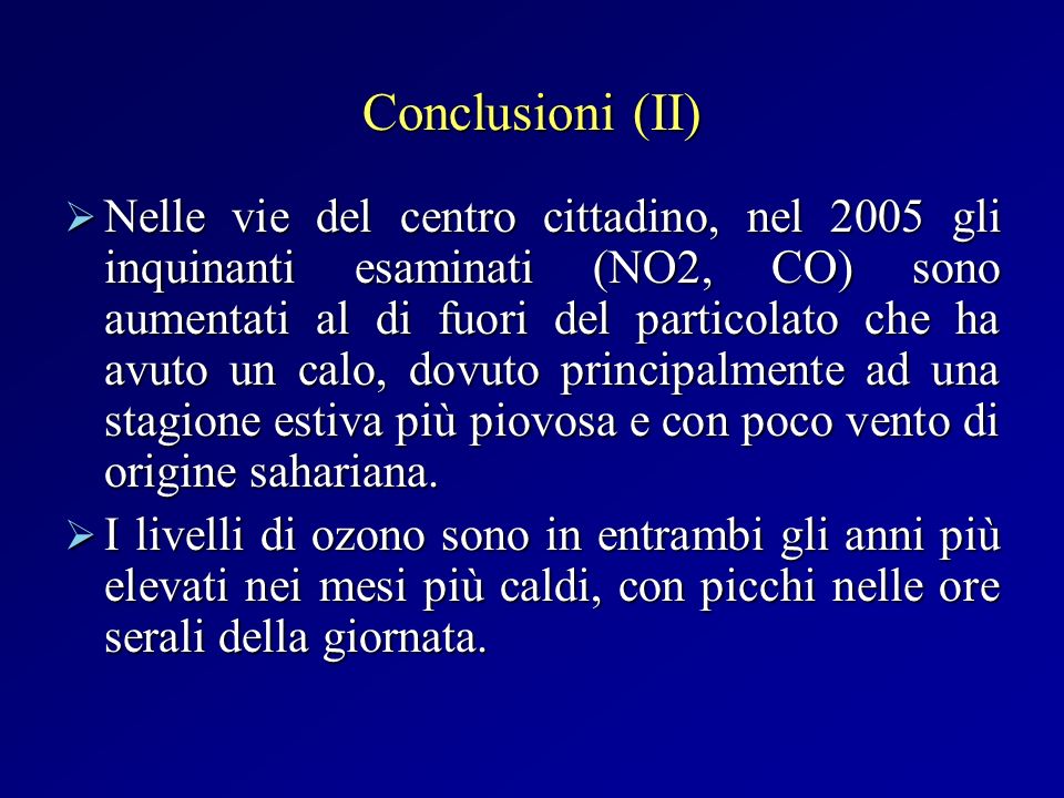 Conclusioni (II)