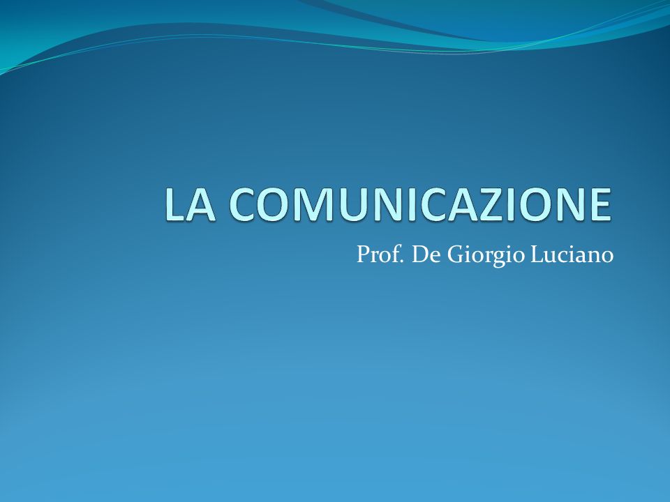 Prof. De Giorgio Luciano