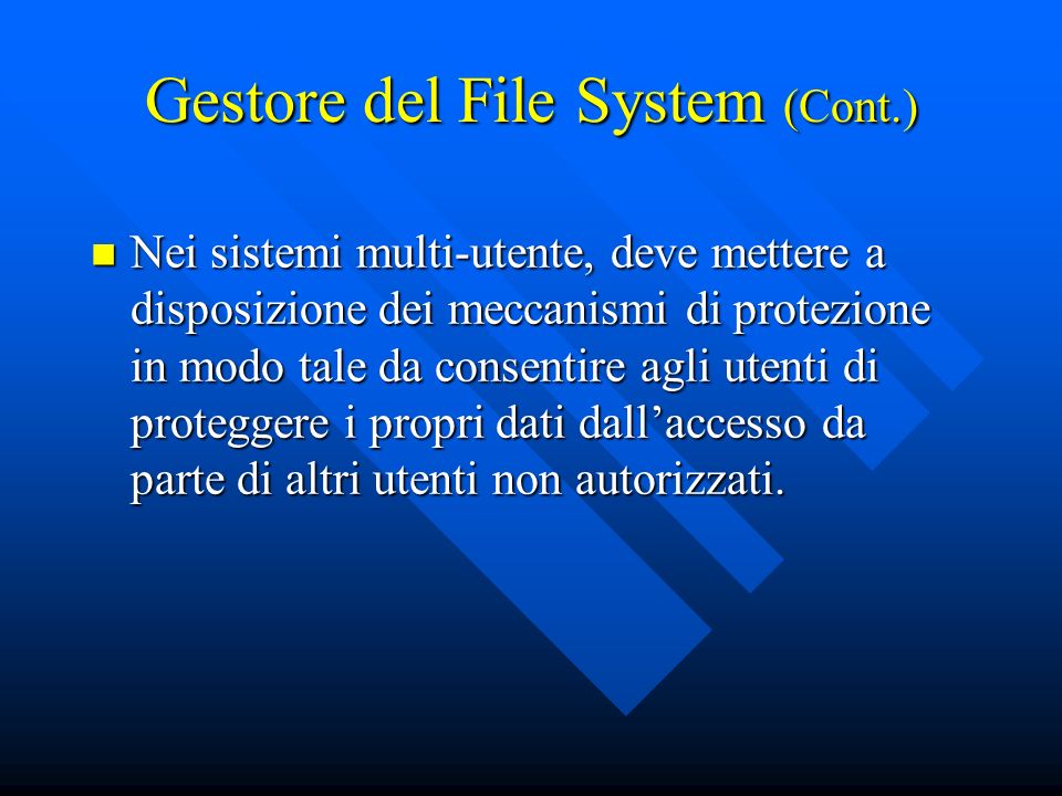 Gestore del File System (Cont.)